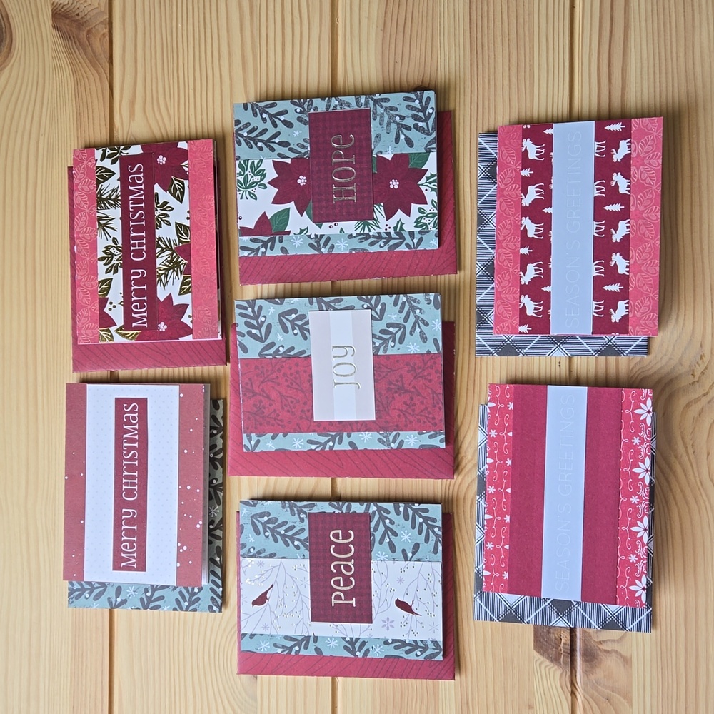 Handmade Mini Christmas Holiday Cards & Envelopes